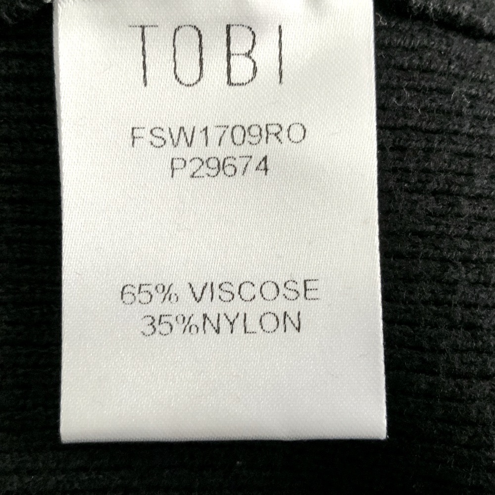 NWT TOBI Olivia Cold Shoulder Sweater Dress Mob Wife LBD Large Black - Picture 6 of 9
